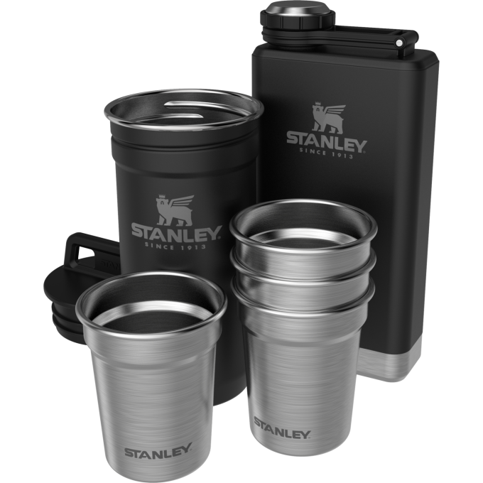 Stanley Adventure: стопки 0,59 л и фляга 0,23 л, чёрный